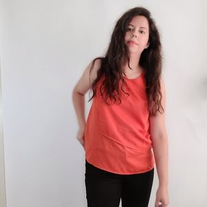 BCBGMaxAzria Orange Sleeveless Top